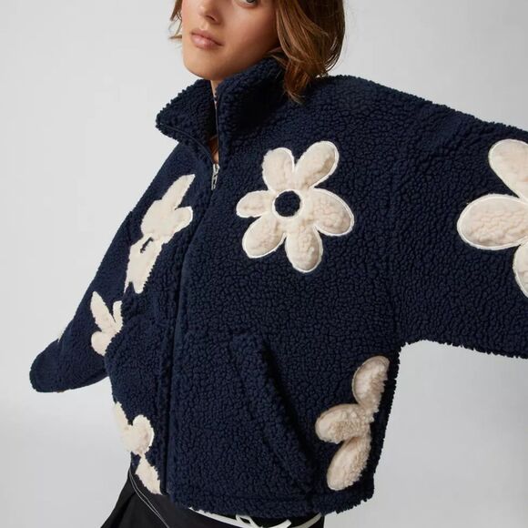 Blank NYC Black and Cream Teddy Bomber Jacket - Picture 5 of 5